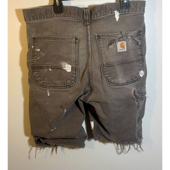 Carhartt Relaxed Fit Canvas Work Shorts 31×32 with Paint Splatter & Distressed - Picture 5 of 5